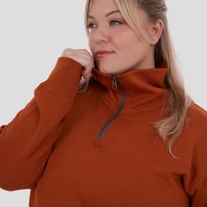 Orange Theory OTF Rust Half Zip Crop Pullover
